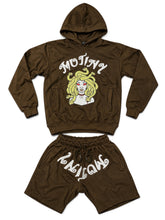 Load image into Gallery viewer, “Medusa” Hoodie + Shorts Set (Dark Olive Green)
